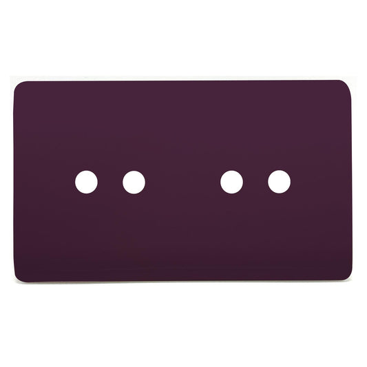 Trendi Switch 4 Gang LED Dimmer Replacement Faceplate in Plum Purple