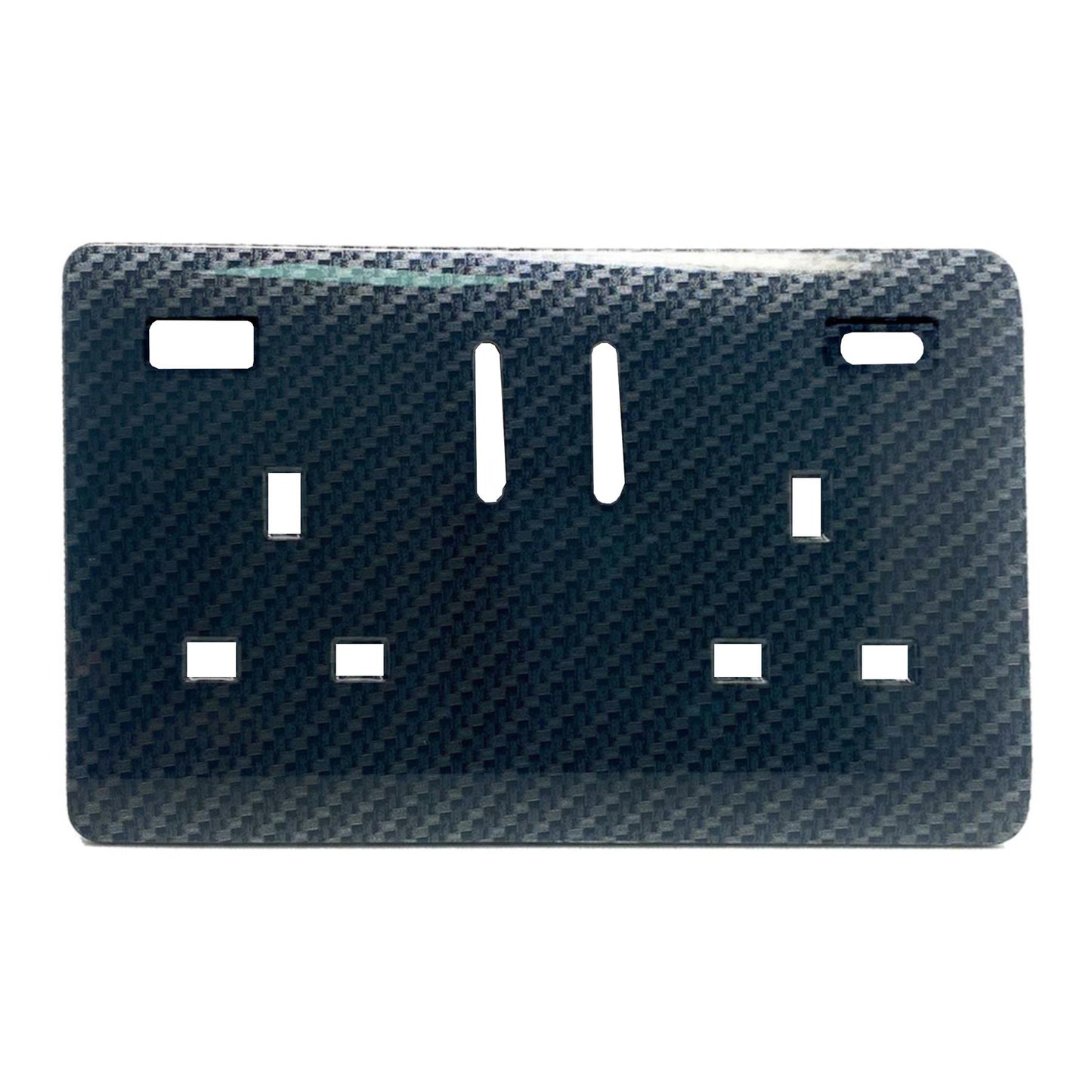 Trendi Switch 2 Gang Type A&C USB Spare Faceplate For Modern Designer Plug Socket in Carbon Fibre