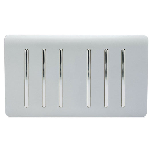 Trendi Switch 6 Gang 1 or 2 Way Light Switchin Platinum Silver