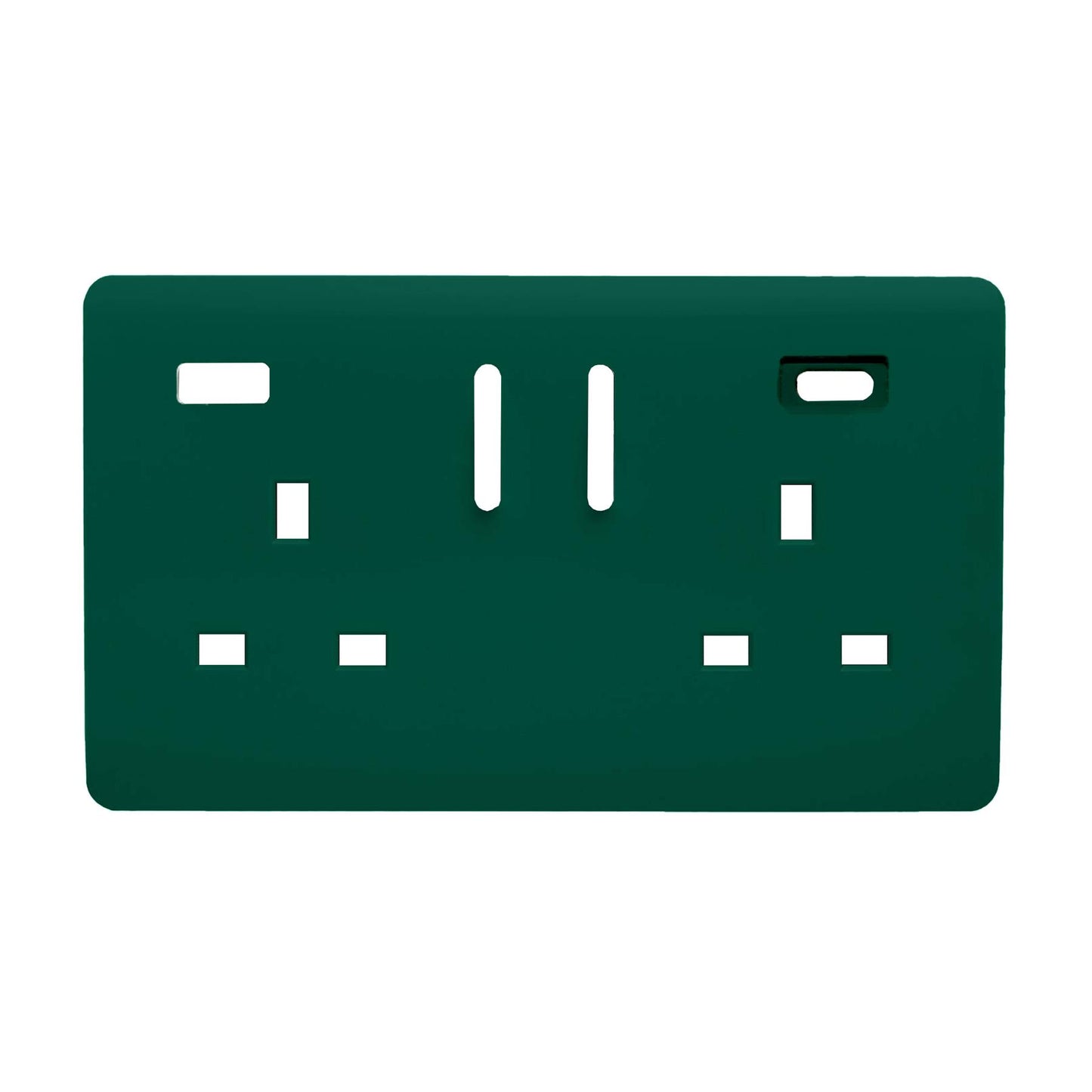 Trendi Switch 2 Gang Type A&C USB Spare Faceplate For Modern Designer Plug Socket in Dark Forest Green