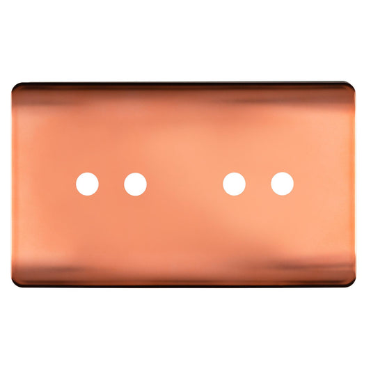 Trendi Switch 4 Gang LED Dimmer Replacement Faceplate in Copper
