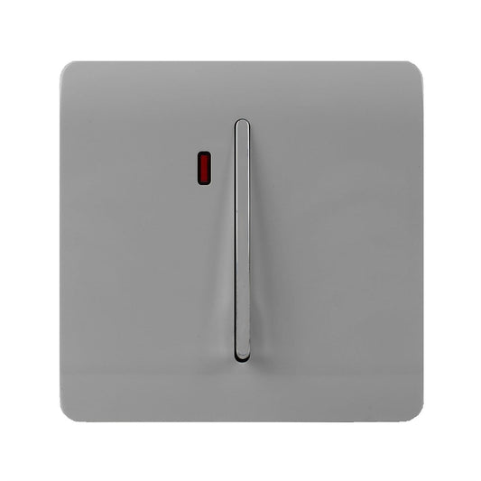 Trendi Switch 1 Gang 45 Amp Cooker Switch with Neonin Light Grey