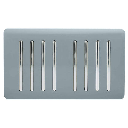 Trendi Switch 8 Gang 1 or 2 Way Light Switch in Cool Grey