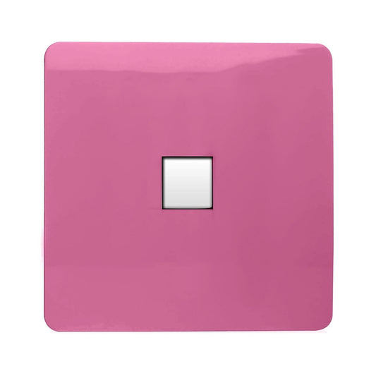 Trendi Switch 1 Gang Spare Faceplate For Modern Designer Telephone Slave Socket in Candy Pink