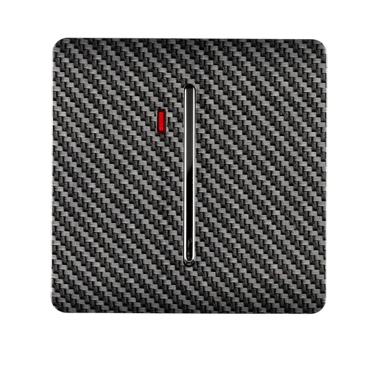 Trendi Switch 1 Gang 20 Amp Heavy Duty Rocker Switchin Carbon Fibre