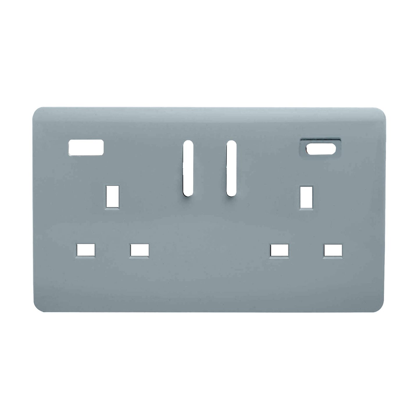 Trendi Switch 2 Gang Type A&C USB Spare Faceplate For Modern Designer Plug Socket in Cool Grey