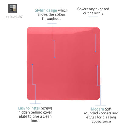 Trendi Switch Single Blanking Plate in Strawberry Red