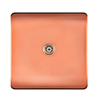 Trendi Switch 1 Gang Female Co-Axial Television Socket in Copper