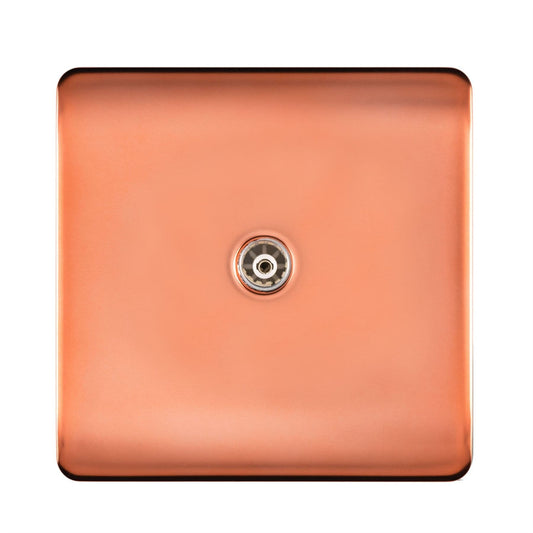 Trendi Switch 1 Gang Female Co-Axial Television Socketin Copper