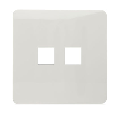 Trendi SPARE FACEPLATE For Modern 2 Gang Telephone Socket White ART-2TLPWH-SP