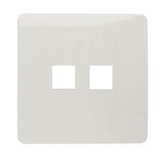 Trendi SPARE FACEPLATE For Modern 2 Gang Telephone Socket White ART-2TLPWH-SP