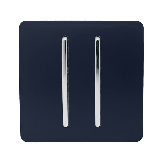 Trendi Switch 2 Gang 1 or 2 way Rocker Light Switchin Navy Blue
