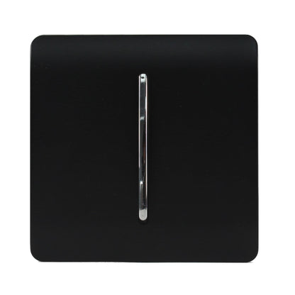 Trendi Switch 1 Gang Retractive Doorbell Switch in Matt Black