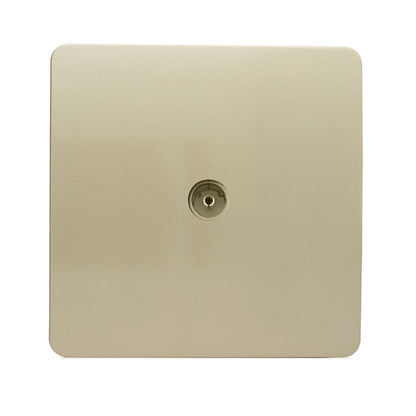 Trendi Switch 1 Gang Female Co-Axial Television Socket in Champagne Gold