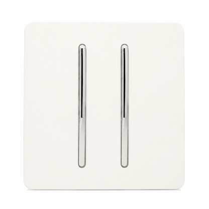 Trendi Artistic Modern Auto Retractive 2 Door Bell Switch in Matt White - ART-2DBMWH