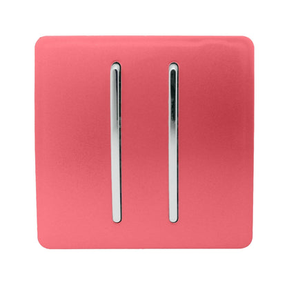 Trendi Switch 2 Gang 1 or 2 way Rocker Light Switch in Strawberry Red