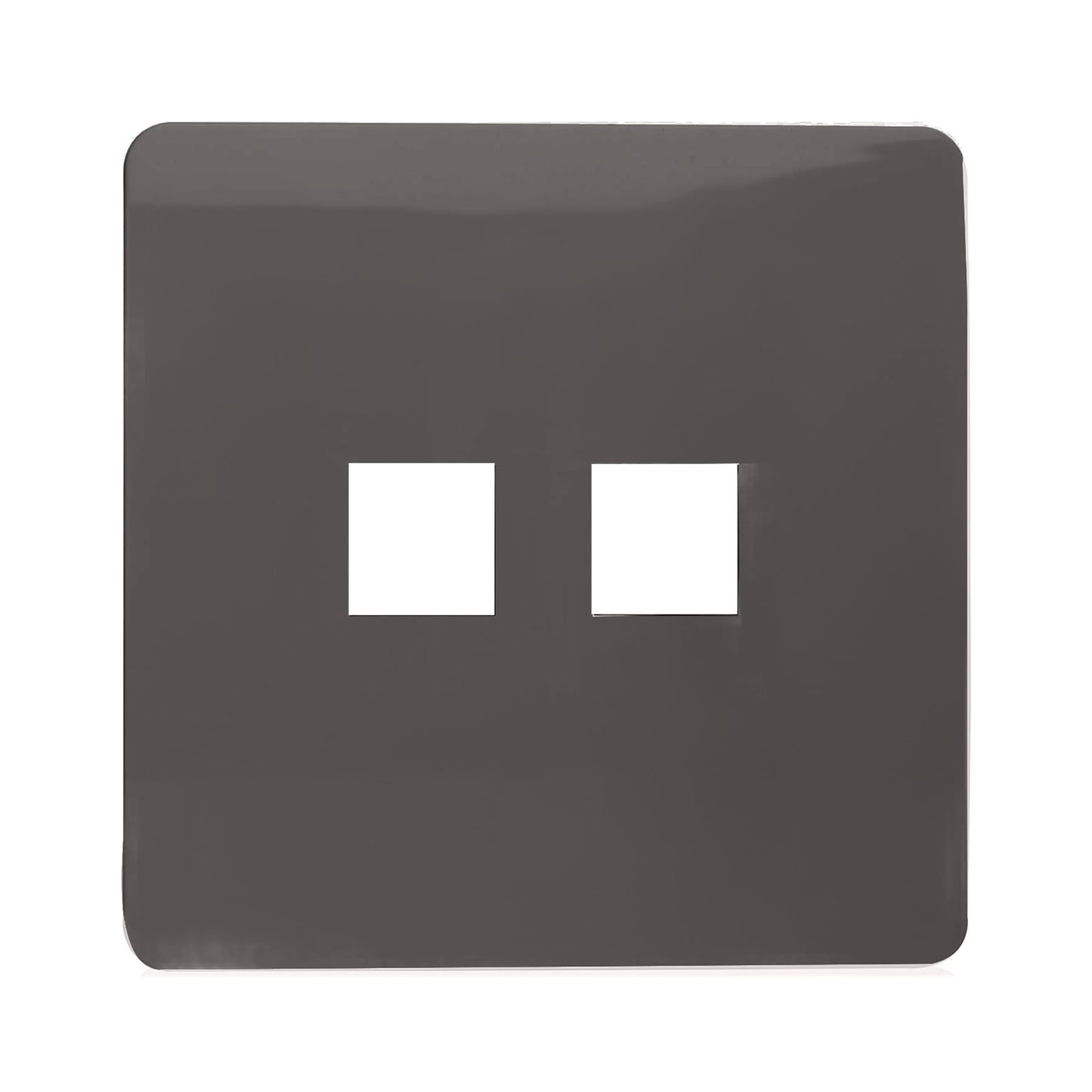 Trendi Switch 2 Gang Spare Faceplate For Modern Designer Telephone Slave Socket in Dark Mocha Brown