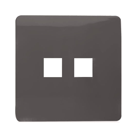 Trendi Switch 2 Gang Spare Faceplate For Modern Designer Telephone Slave Socket in Dark Mocha Brown