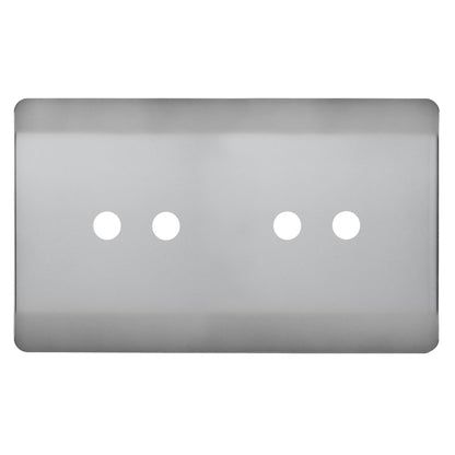 Trendi Switch 4 Gang LED Dimmer Replacement  Faceplate in Brushed Steel