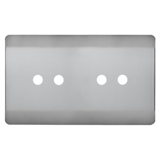 Trendi Switch 4 Gang LED Dimmer Replacement  Faceplate in Brushed Steel