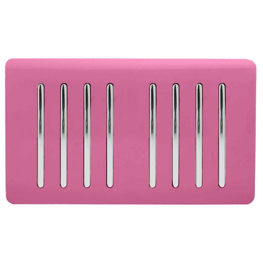 Trendi Switch 8 Gang Spare Faceplate for Modern Designer Light Switch in Candy Pink