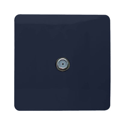 Trendi Switch 1 Gang Male F-Type Satellite Television Socket in Navy Blue