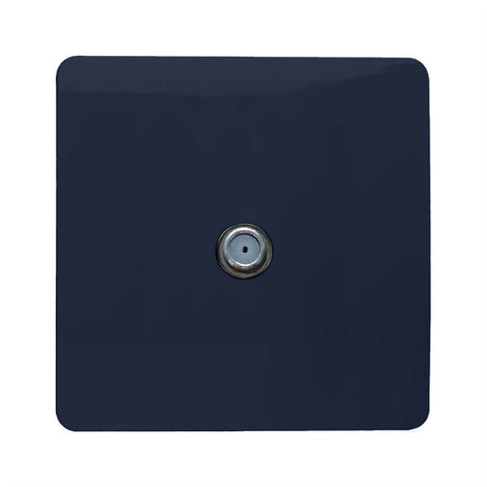 Trendi Switch 1 Gang Male F-Type Satellite Television Socketin Navy Blue