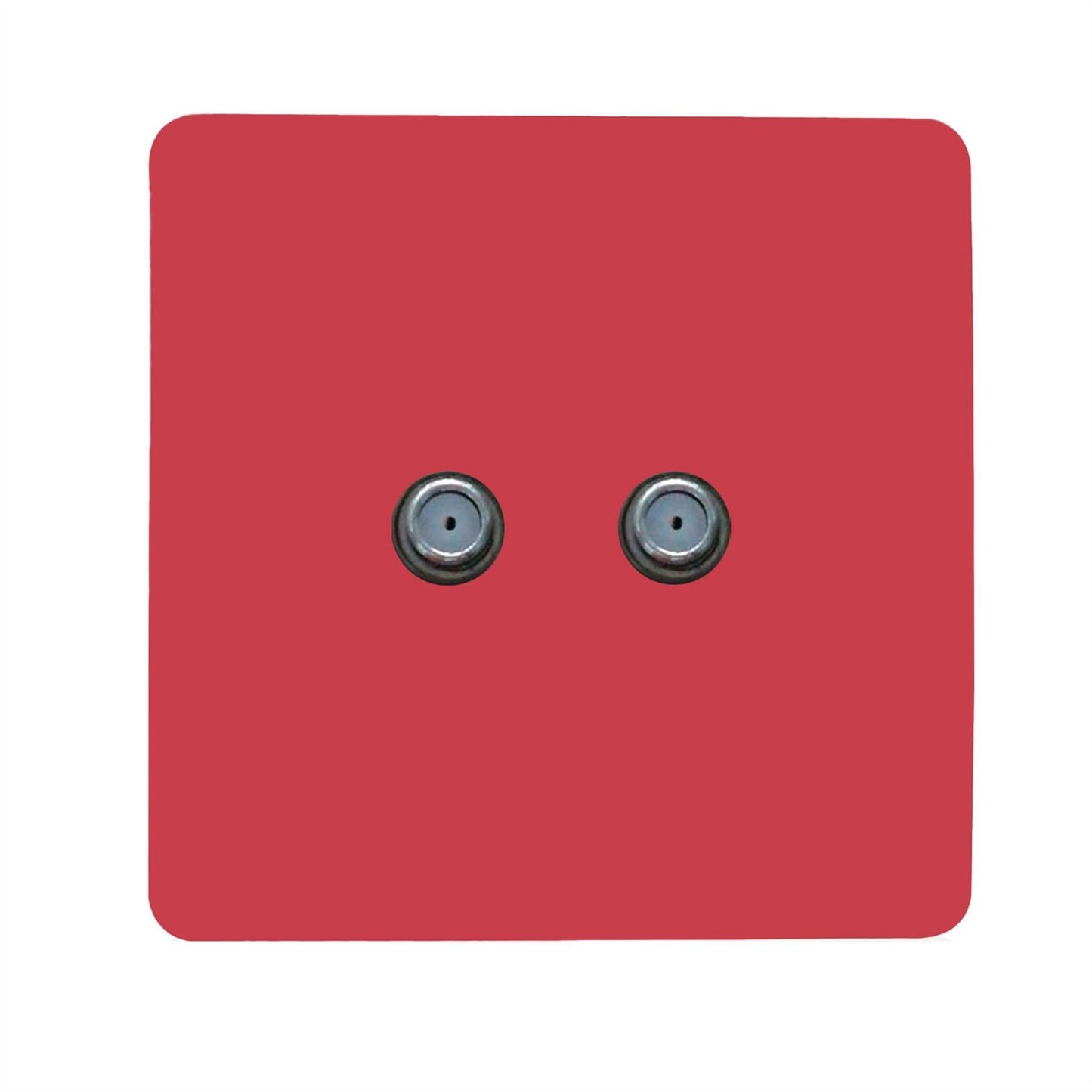 Trendi Switch 2 Gang Male F-Type Satellite Television Socket in Strawberry Red
