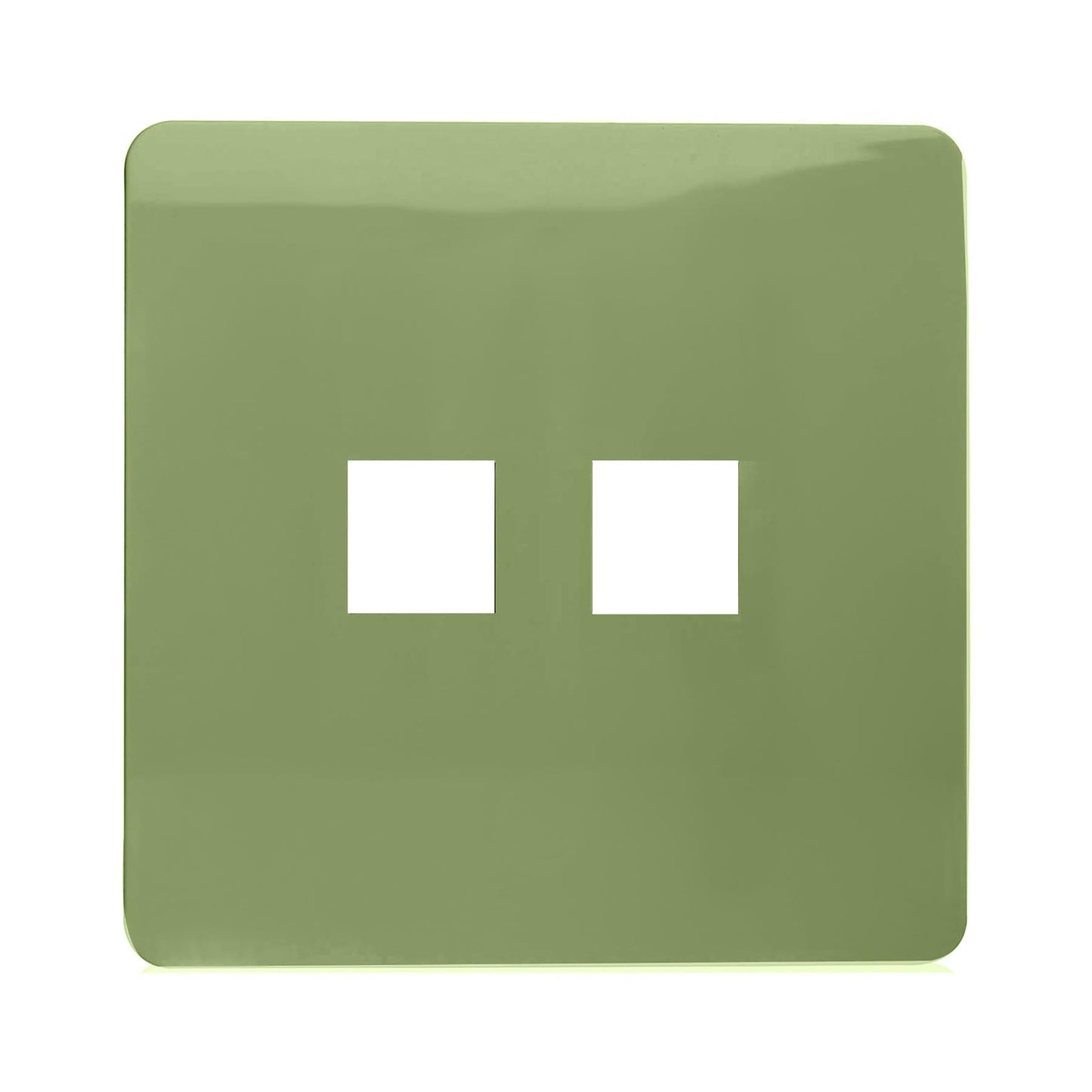 Trendi Switch 2 Gang Spare Faceplate For Modern Designer Telephone Slave Socket in Moss Green