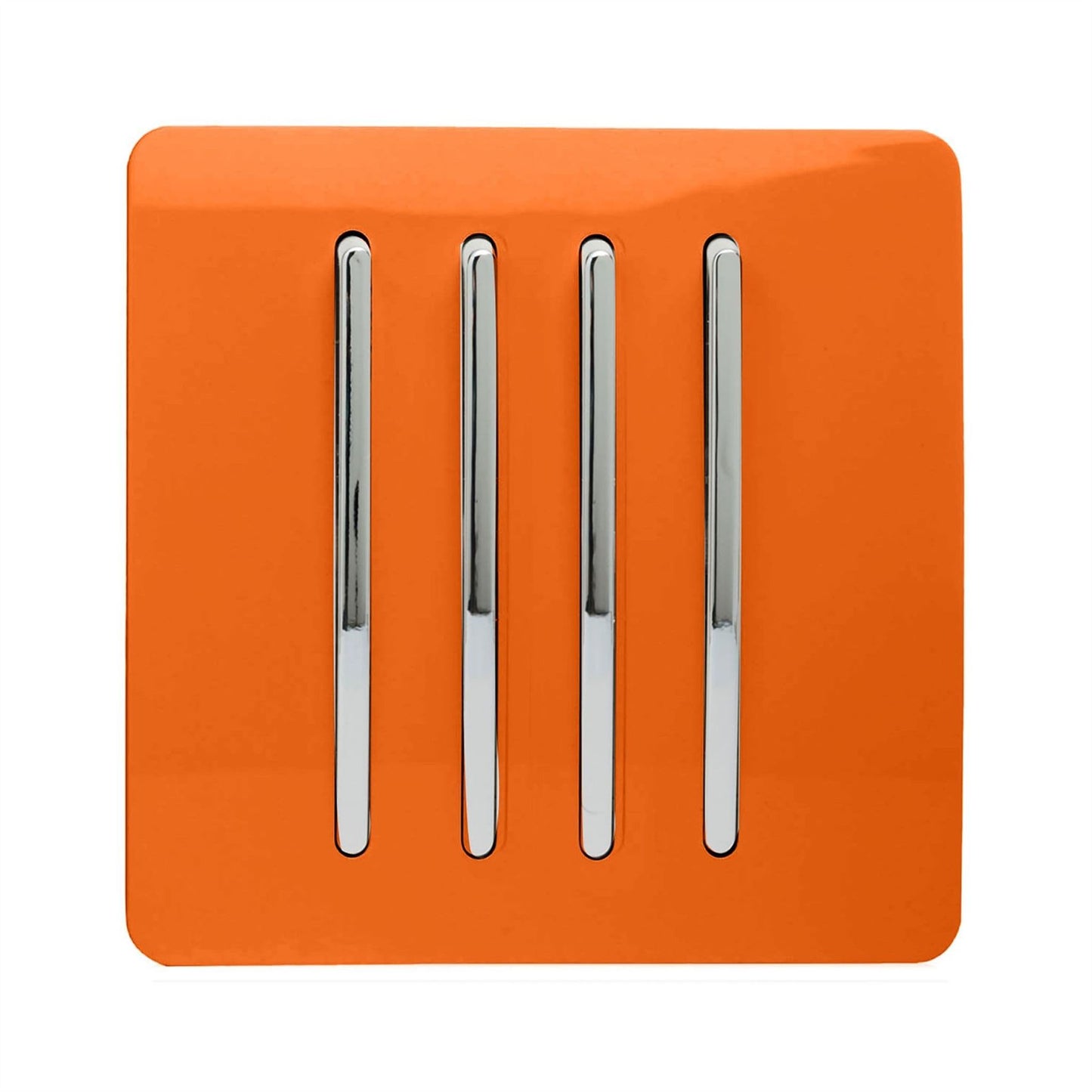 Trendi Switch 4 Gang 1 or 2 way Rocker Light Switchin Sunset Orange