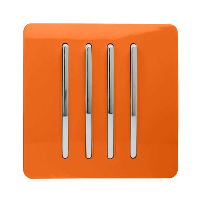 Trendi Switch 4 Gang 1 or 2 way Rocker Light Switch in Sunset Orange
