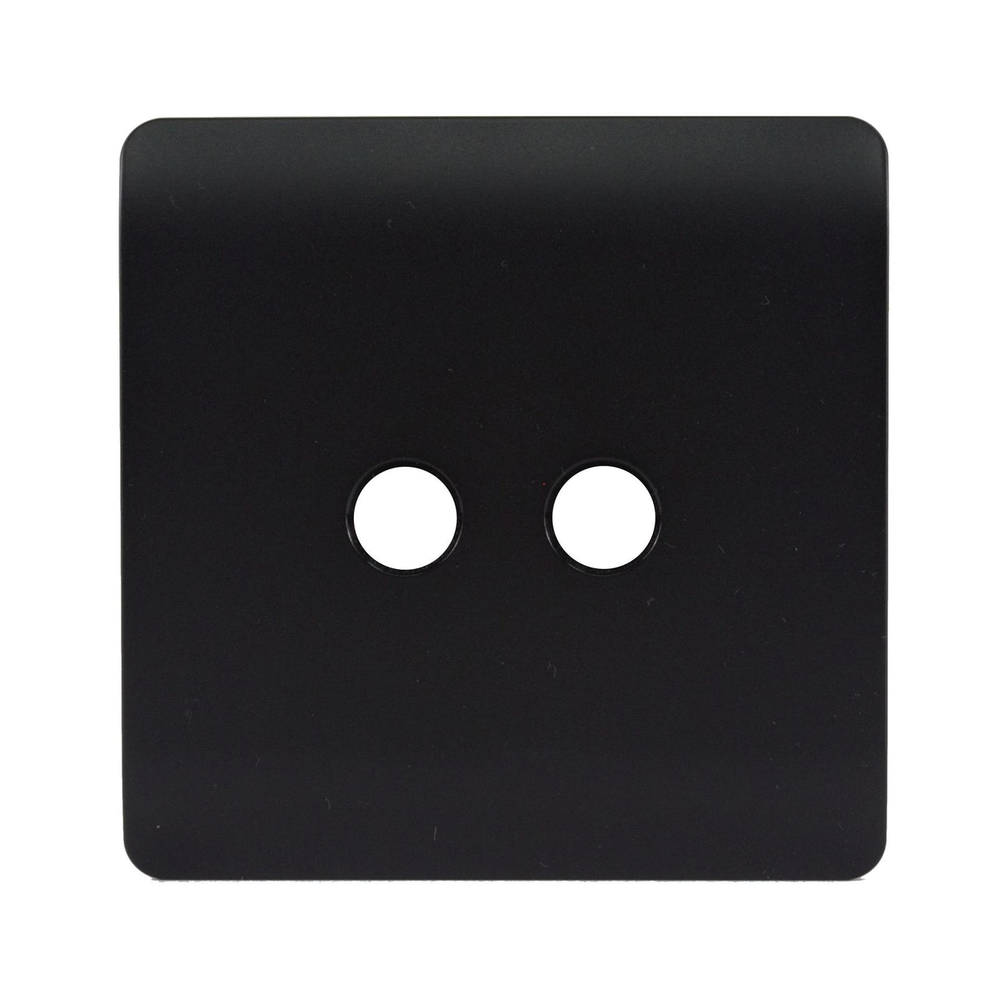 Trendi Switch 2 Gang Spare Faceplate For Co-Axial Modern Designer Television Socket in Matt Black