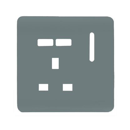 Trendi Switch 1 Gang USB Spare Faceplate For Modern Designer Plug Socket in Cool Grey