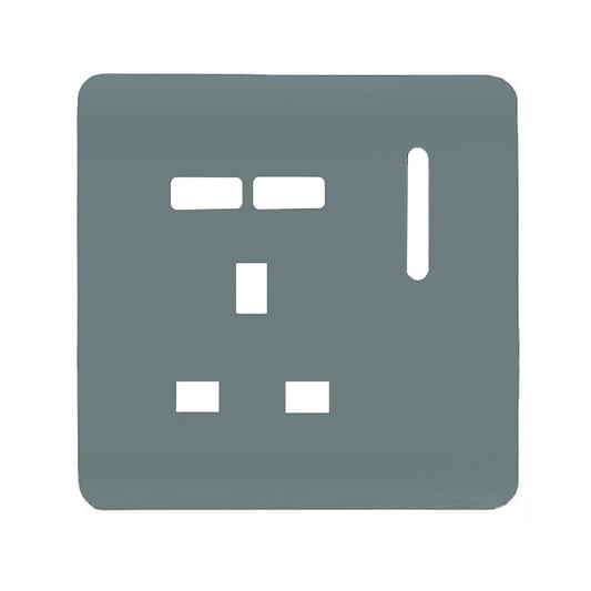 Trendi Switch 1 Gang USB Spare Faceplate For Modern Designer Plug Socket in Cool Grey