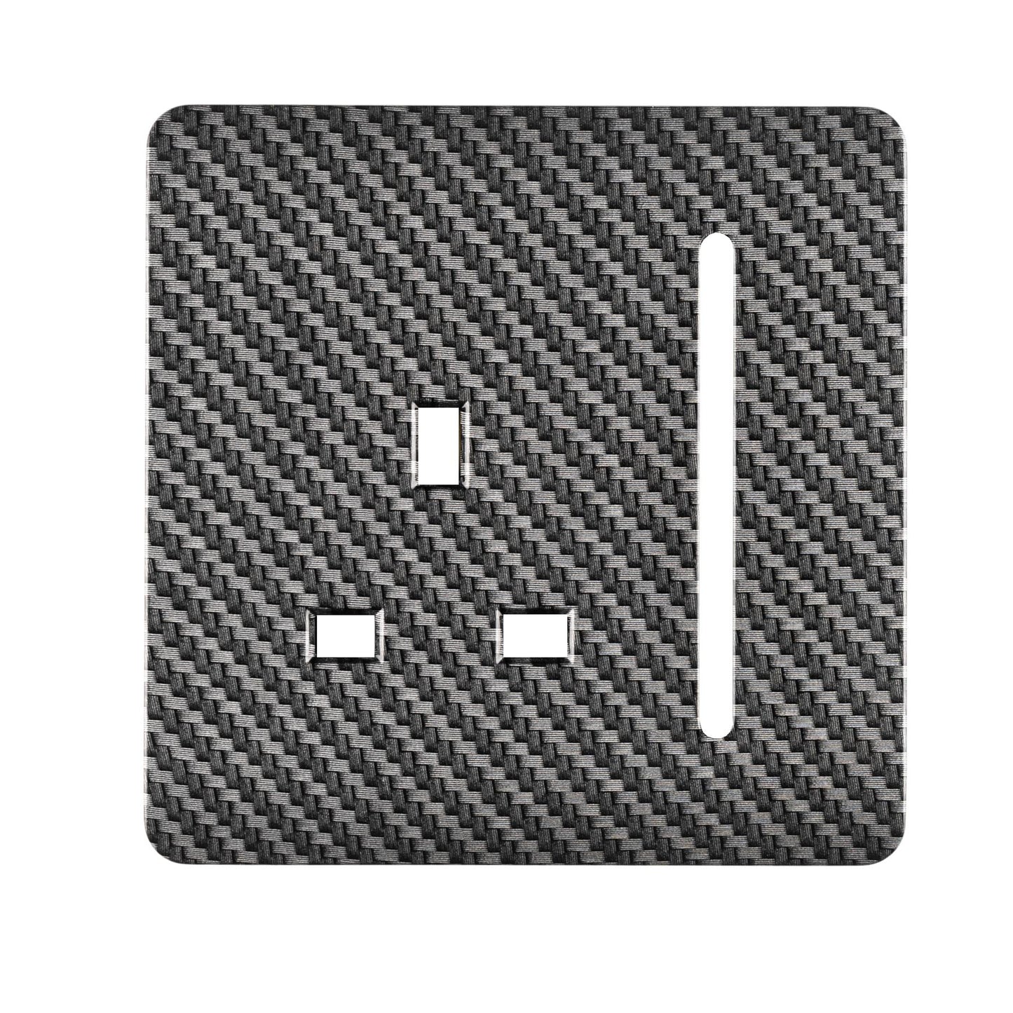 Trendi Switch 1 Gang 13 Amp Switched Spare Faceplate For Modern Designer Plug Socket Carbon Fibre