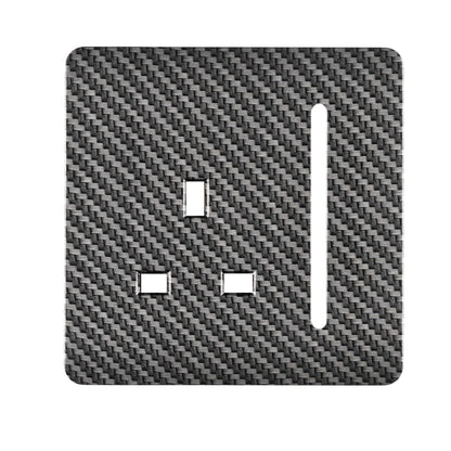 Trendi Switch 1 Gang 13 Amp Switched Spare Faceplate For Modern Designer Plug Socket Carbon Fibre