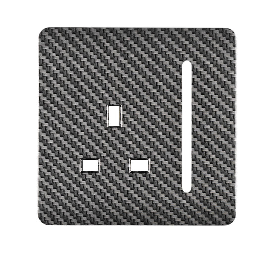 Trendi Switch 1 Gang 13 Amp Switched Spare Faceplate For Modern Designer Plug Socket Carbon Fibre