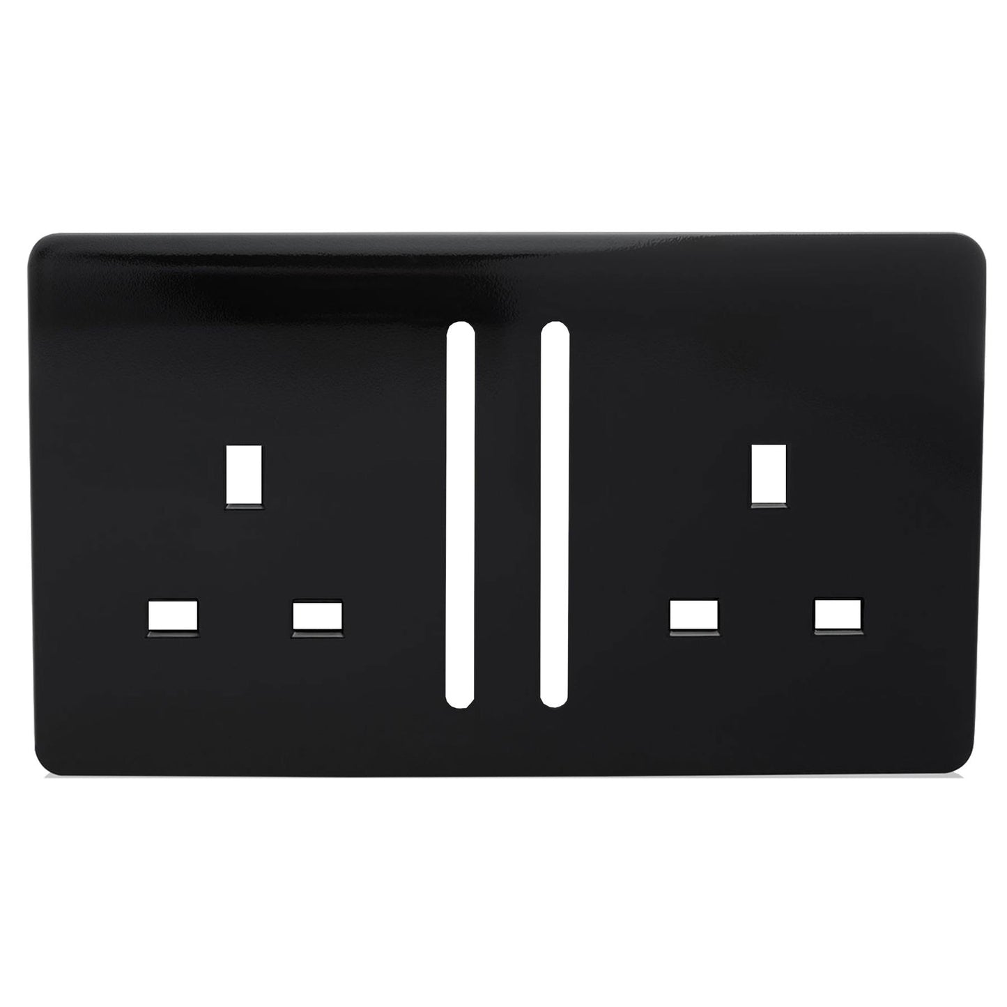 Trendi SPARE FACEPLATE For 2 Gang  13 Amp Switched Plug Socket Black