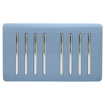 Trendi Switch 8 Gang 1 or 2 Way Light Switch in Sky Blue