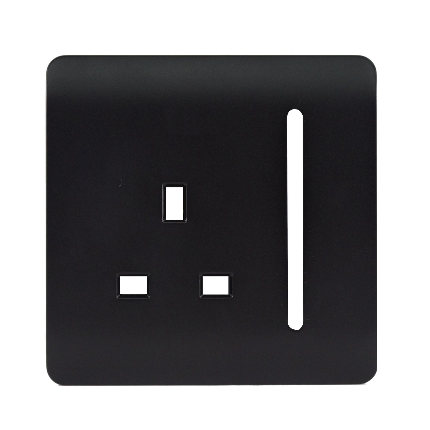 Trendi Switch 1 Gang 13 Amp Switched Spare Faceplate For Modern Designer Plug Socket Matt Black