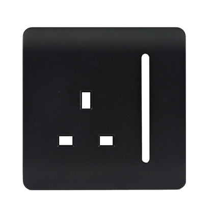 Trendi Switch 1 Gang 13 Amp Switched Spare Faceplate For Modern Designer Plug Socket Matt Black