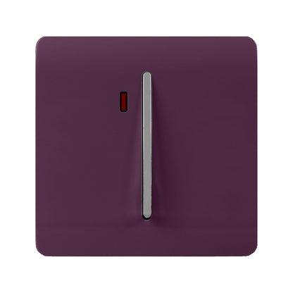 Trendi Switch 1 Gang 45 Amp Cooker Switch with Neon in Plum Purple