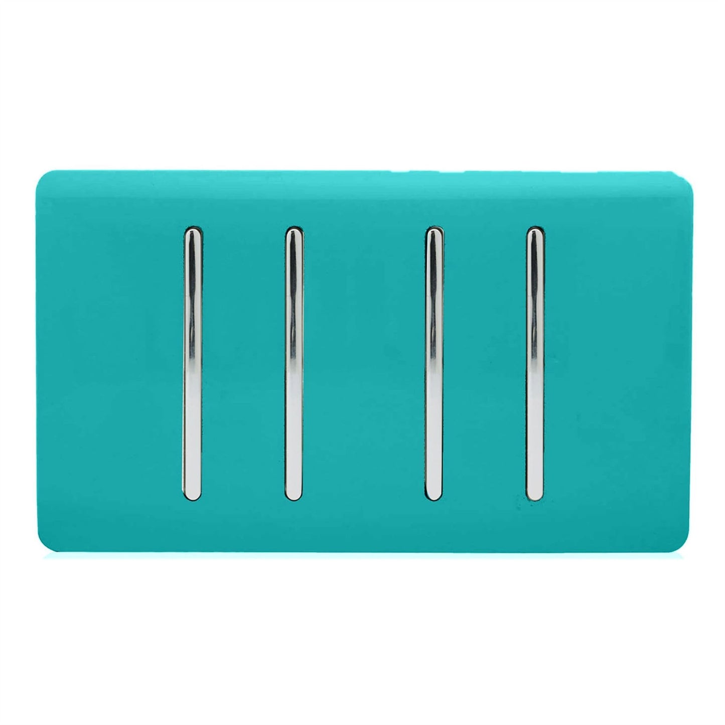 Trendi Switch 4 Gang 1 or 2 Way Light Switch in Bright Teal