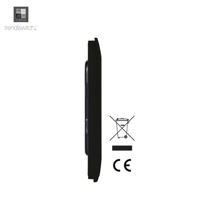 Trendi Switch Double Blanking Plate in Piano Black