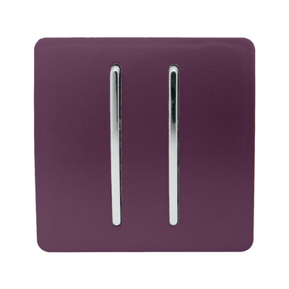 Trendi Switch 2 Gang 1 or 2 way Rocker Light Switch in Plum Purple