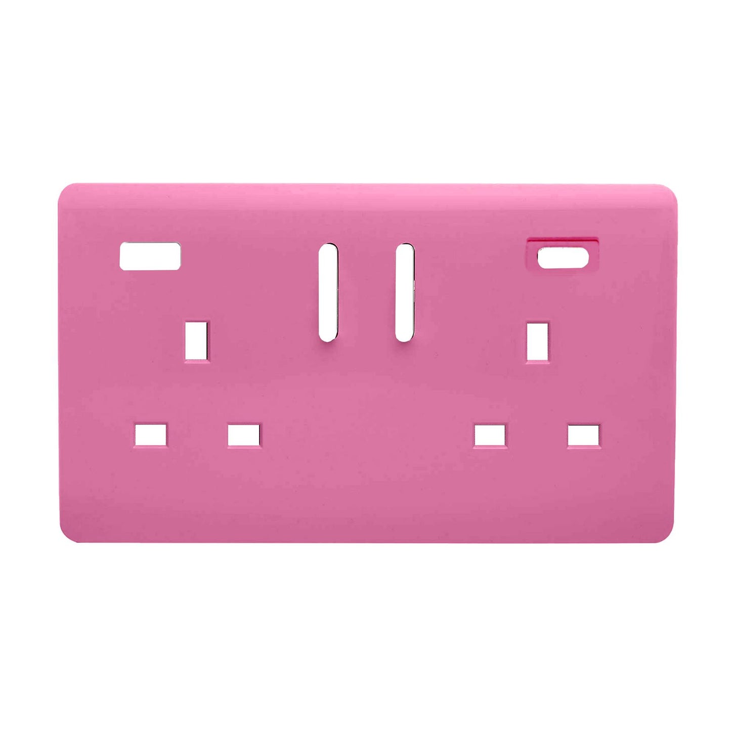 Trendi Switch 2 Gang Type A&C USB Spare Faceplate For Modern Designer Plug Socket in Candy Pink
