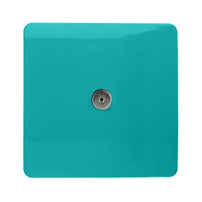 Trendi Switch 1 Gang Female Co-Axial Television Socket in Bright Teal