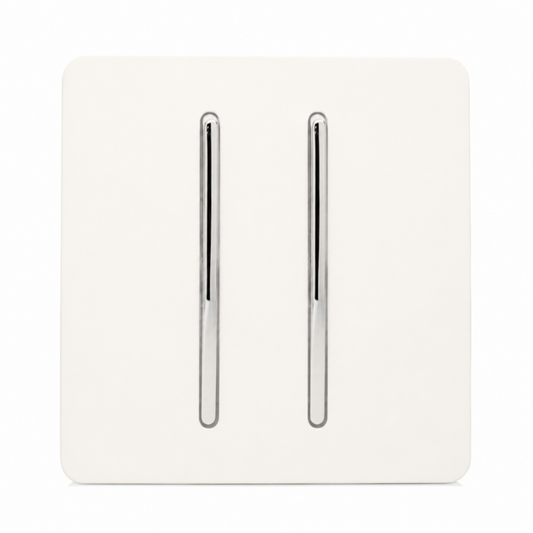 Trendi 2 Gang 3 Way Intermediate 10 Amp Rocker Light Switch Matt White - ART-SS99MWH
