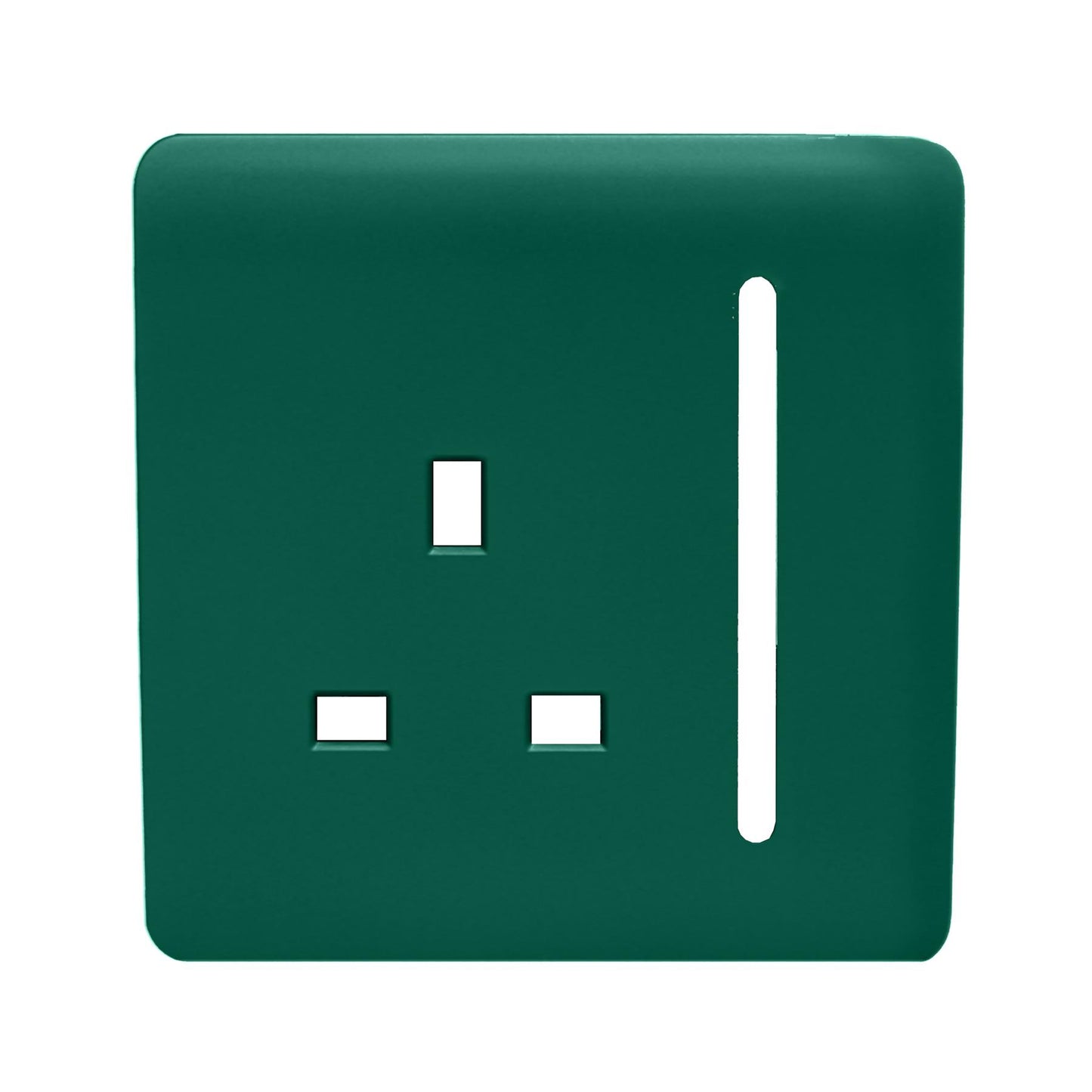 Trendi Switch 1 Gang 13 Amp Switched Spare Faceplate For Modern Designer Plug Socket in Dark Green