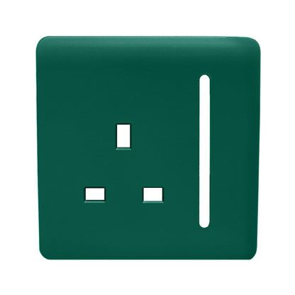Trendi Switch 1 Gang 13 Amp Switched Spare Faceplate For Modern Designer Plug Socket in Dark Green